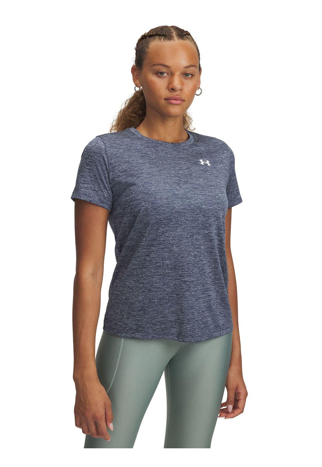 Polera Manga Corta Tech Twist Mujer Gris-0