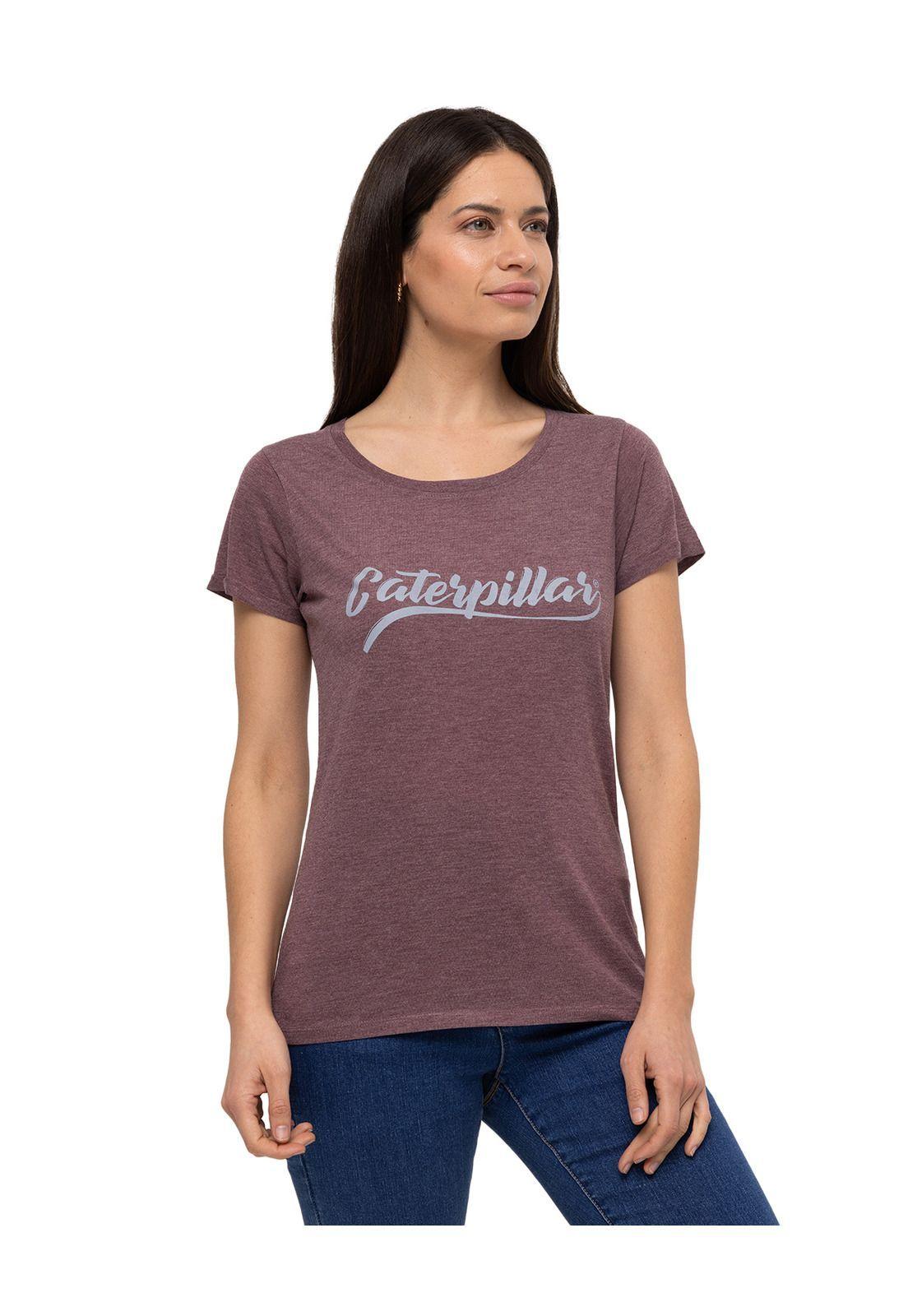 Polera M/C W Script Tee Burdeo Mujer-1