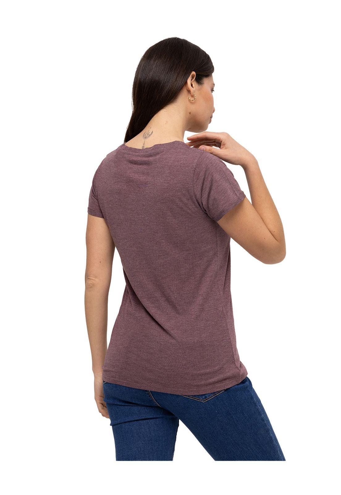 Polera M/C W Script Tee Burdeo Mujer-4