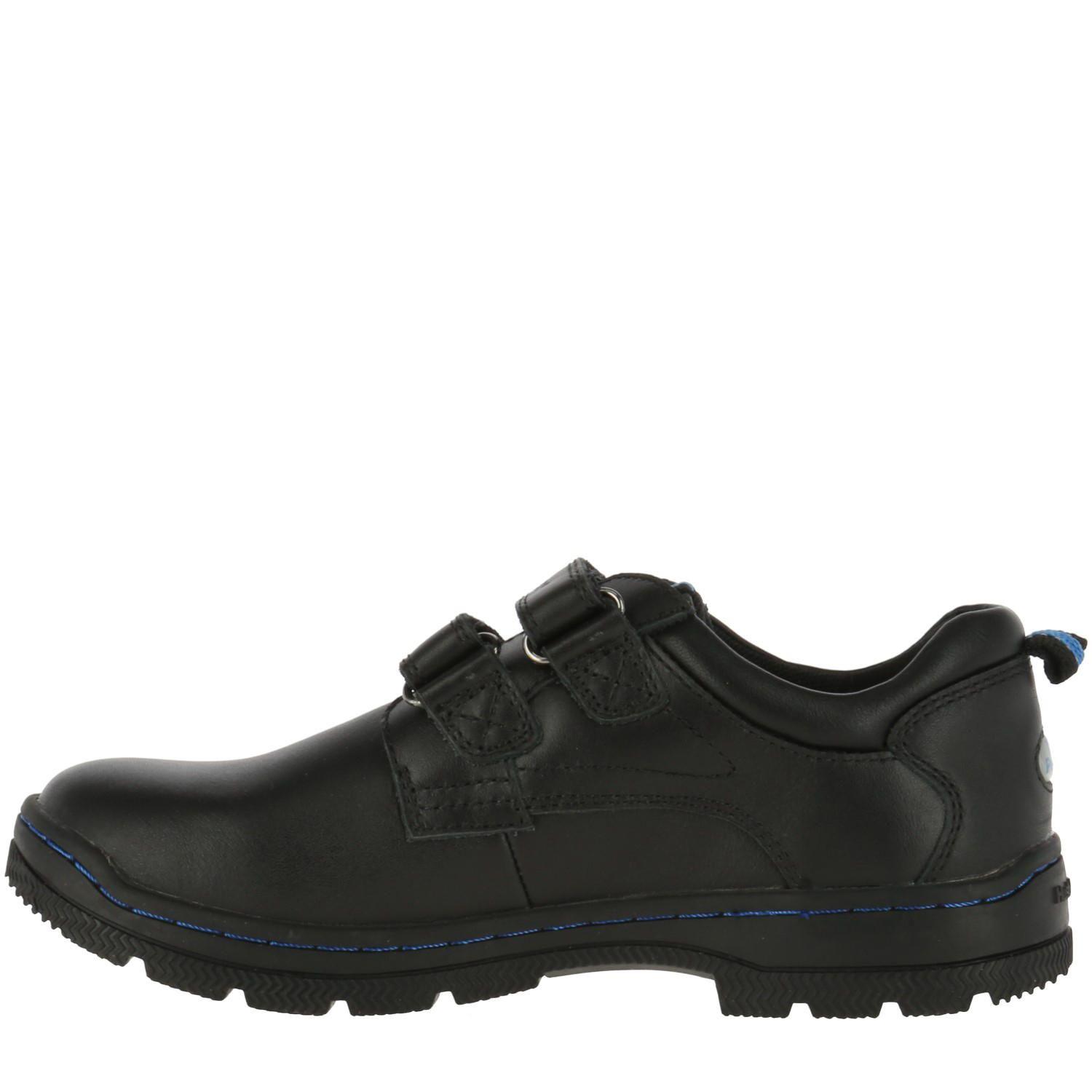 Zapato Niño Cuero New I Work Velcro Negro-2