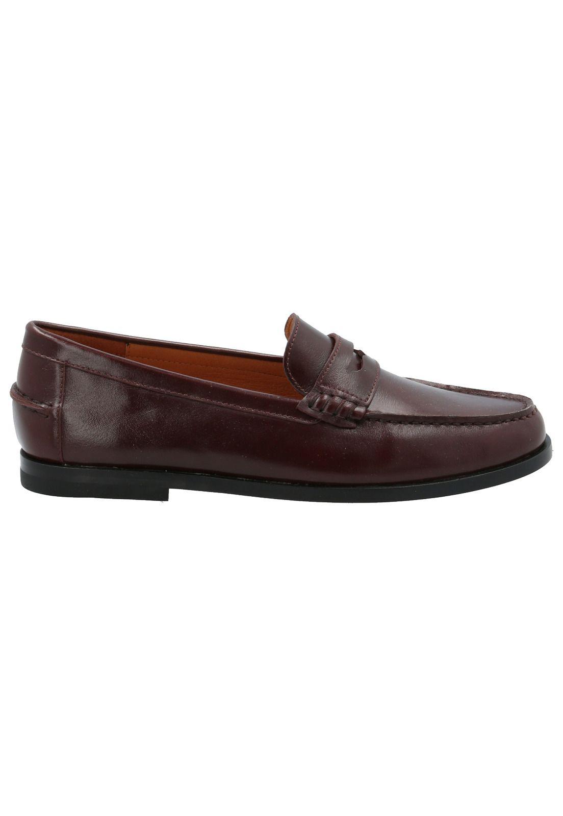 Mocasín Cuero Mujer Ramiz Burdeo-0