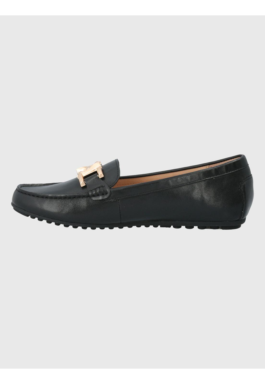 Mocasín Cuero Negro Mujer Lesquin -4