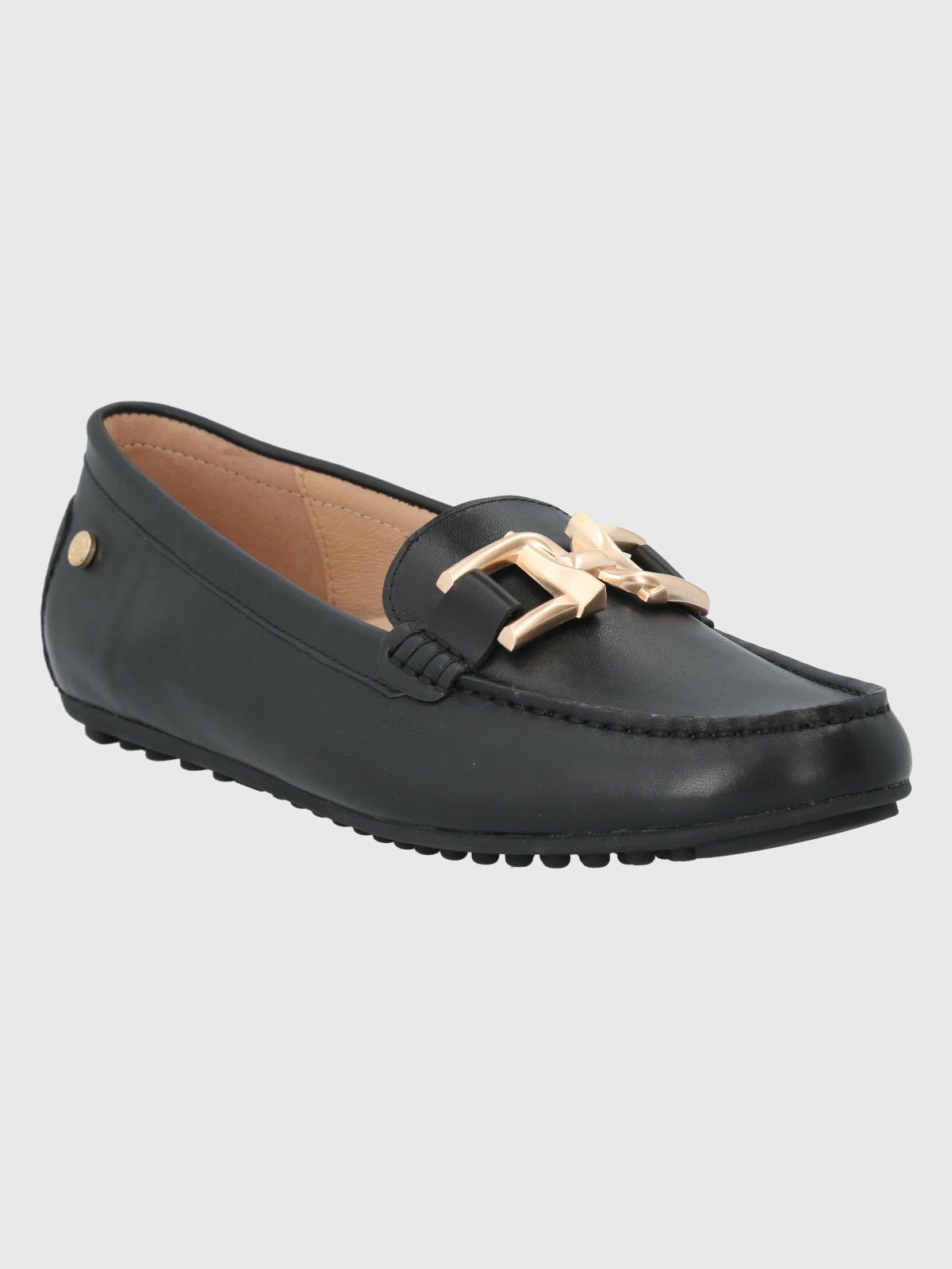 Mocasín Cuero Negro Mujer Lesquin -0