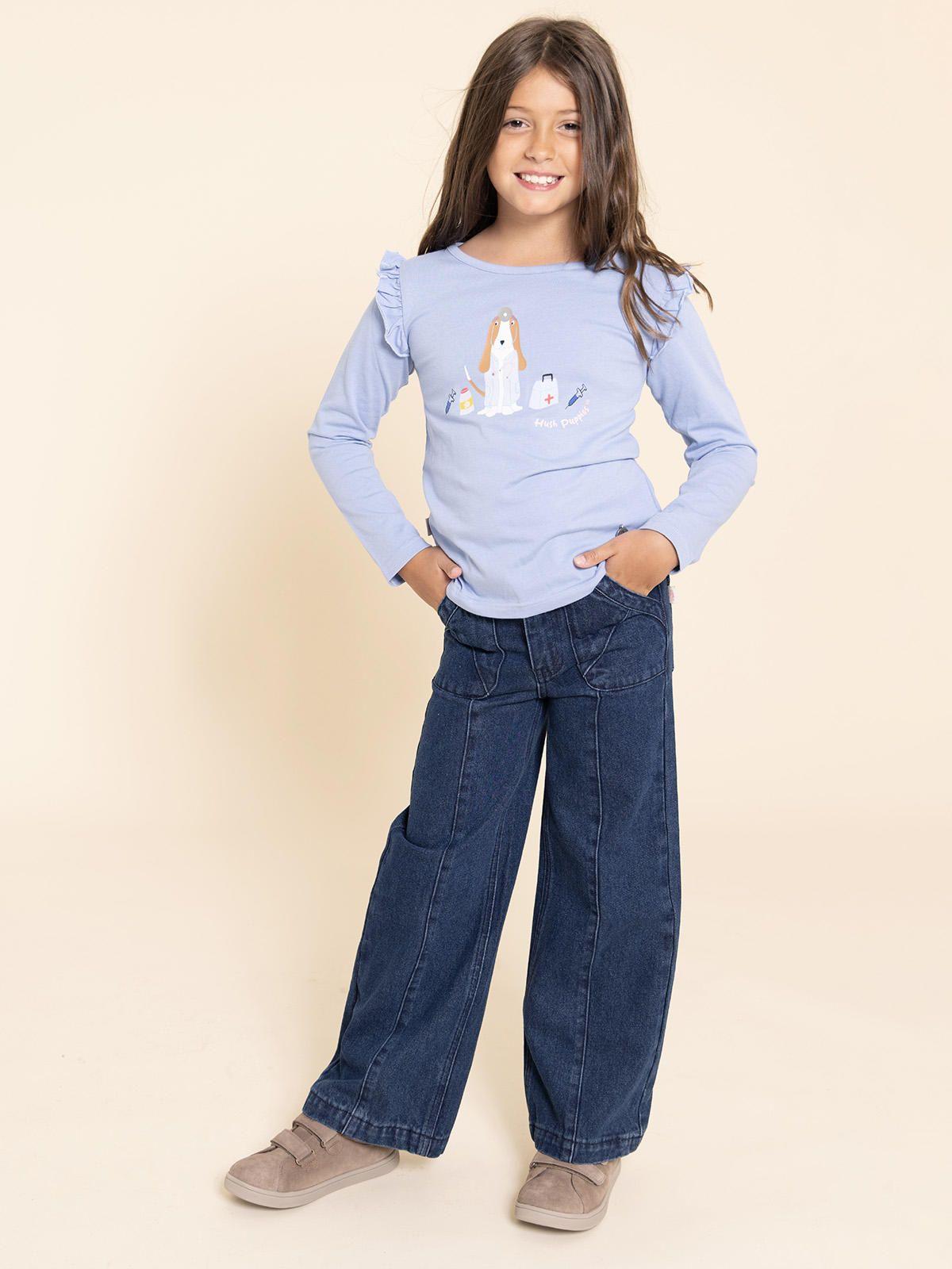 Polera MangaLarga Imagine Niña Celeste-3