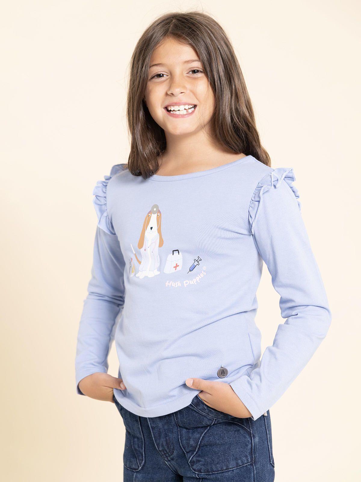 Polera MangaLarga Imagine Niña Celeste-0