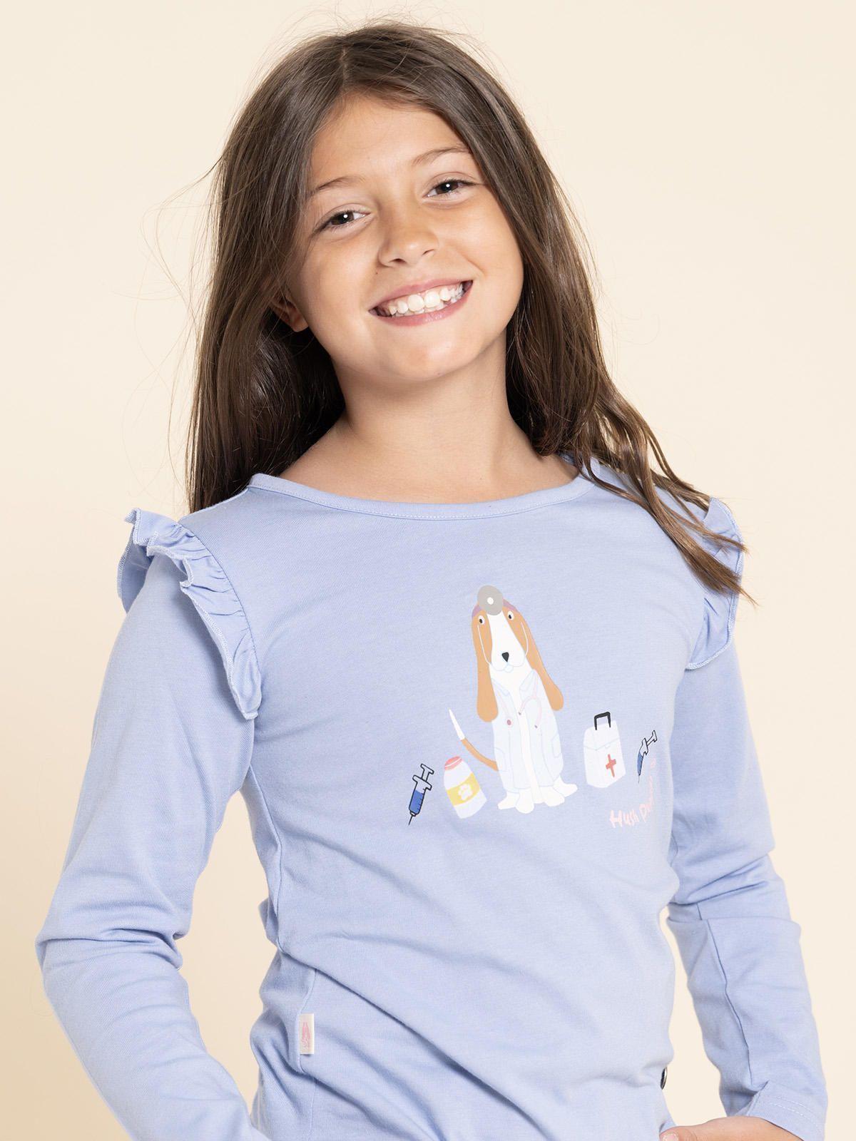 Polera MangaLarga Imagine Niña Celeste-1