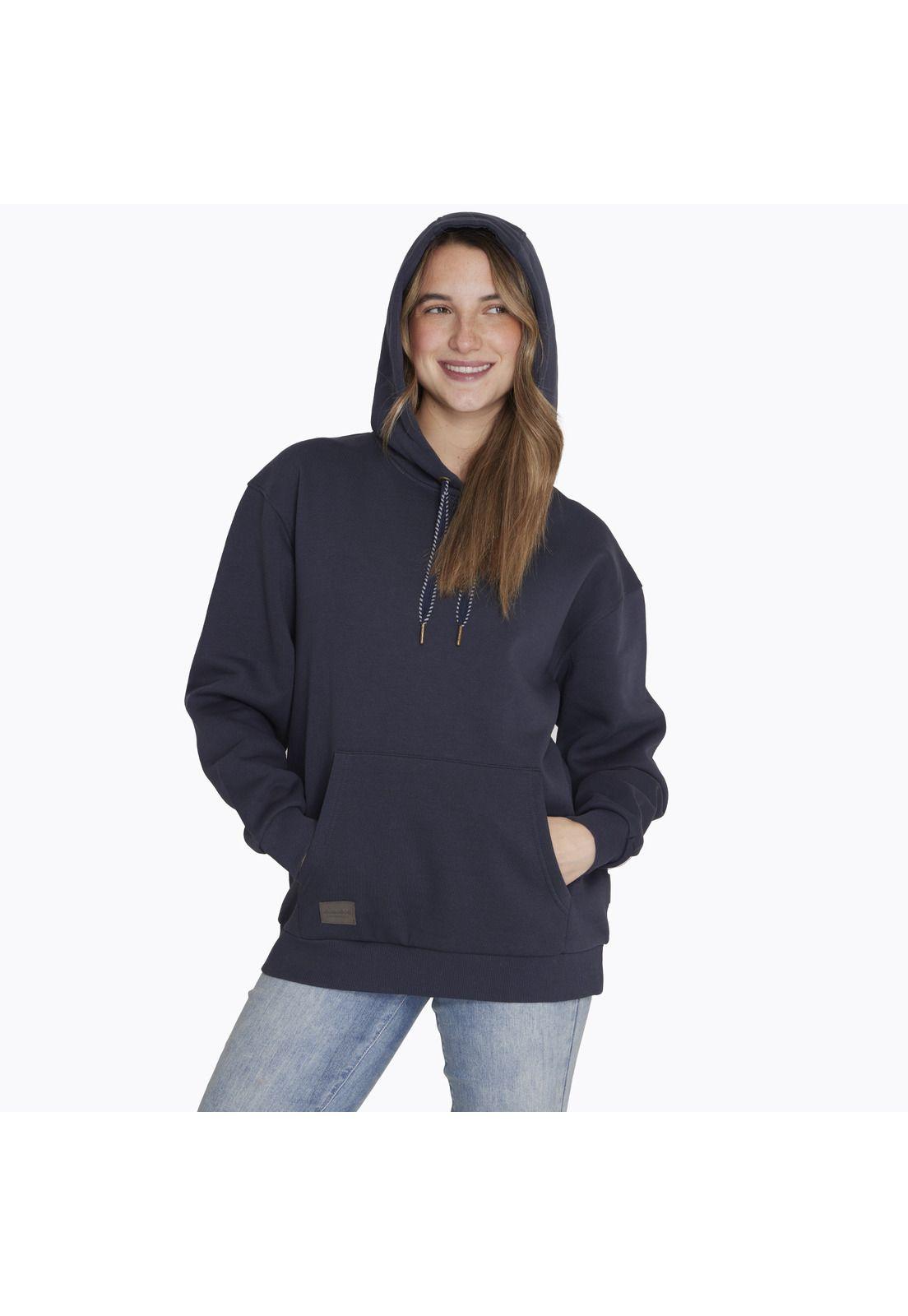 Polerón Hoodie Sweatshirt Azul Mujer-0