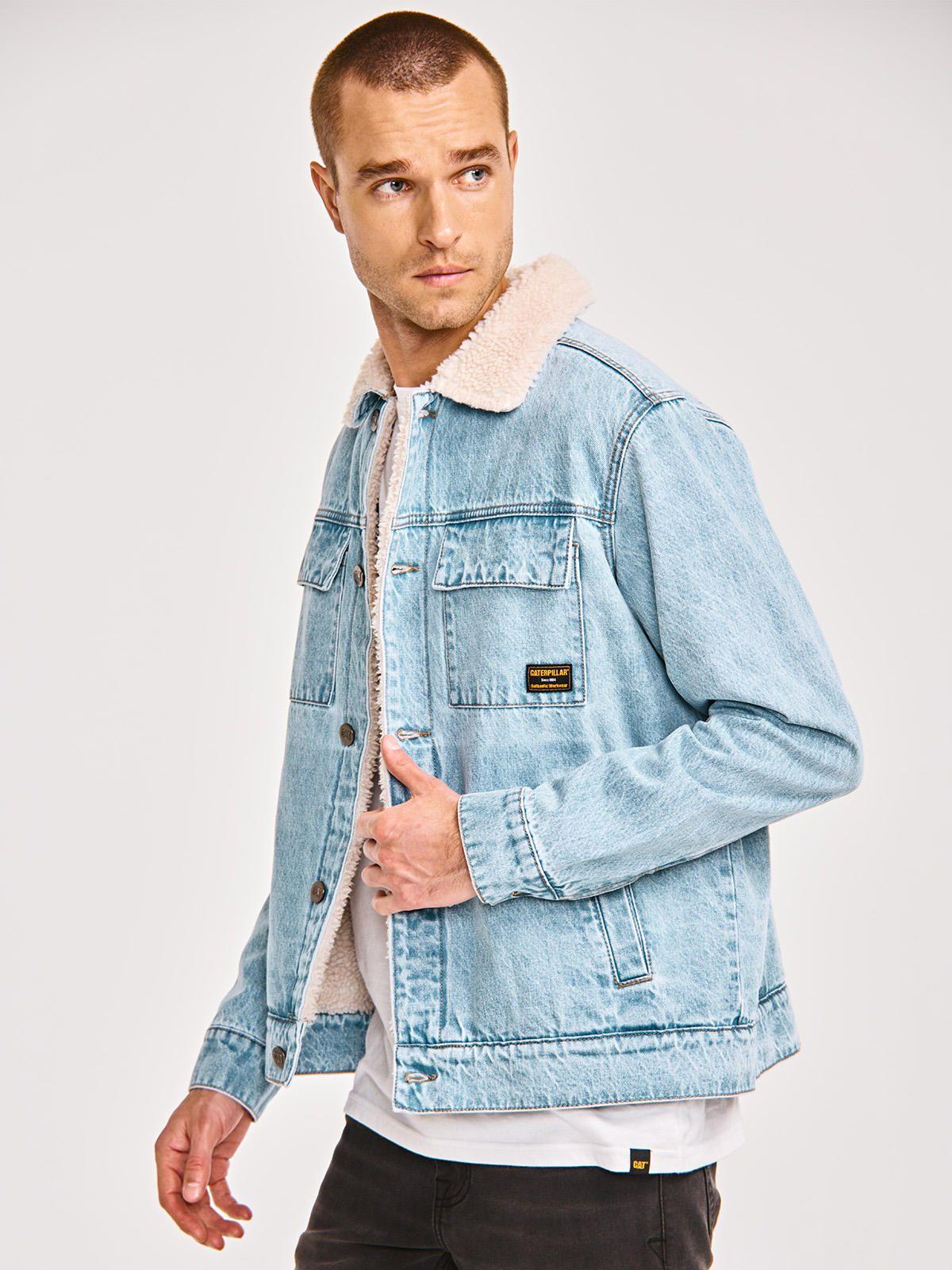 Chaqueta Unisex Denim Sherpa Lined WorkAzul Claro-3