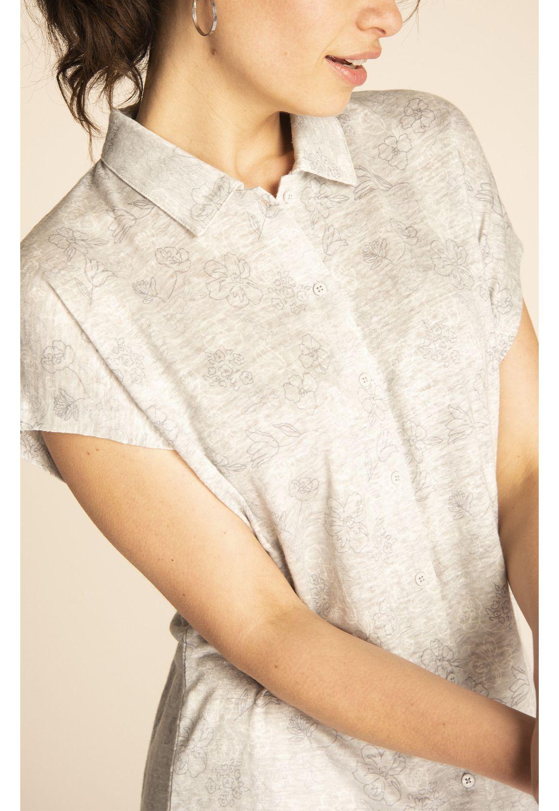 Polera Lino Orgánico Mujer Praga Gris-3