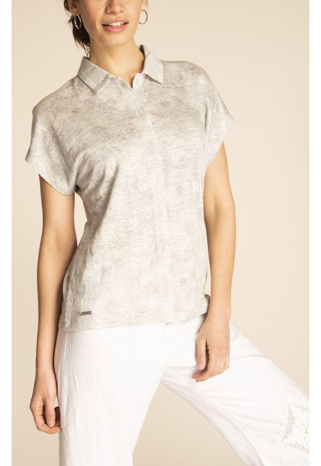 Polera Lino Orgánico Mujer Praga Gris-4