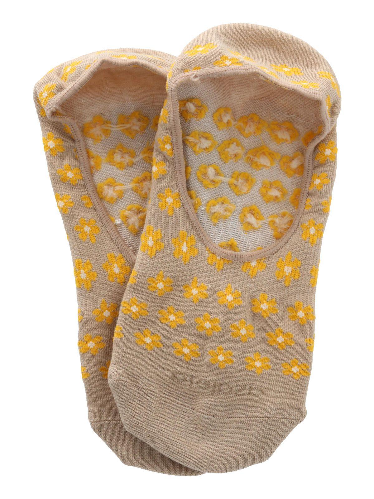 Calcetín Ocre Miniflor Mujer-2