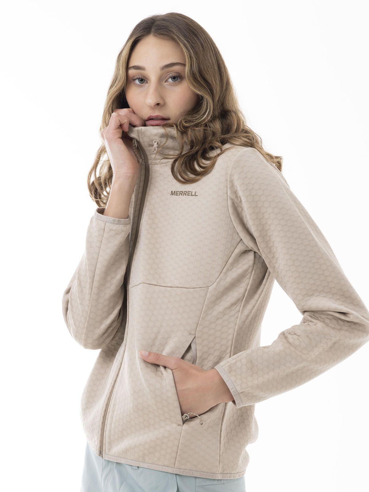 Polerón Mujer Hex Grid Fleece Beige-0