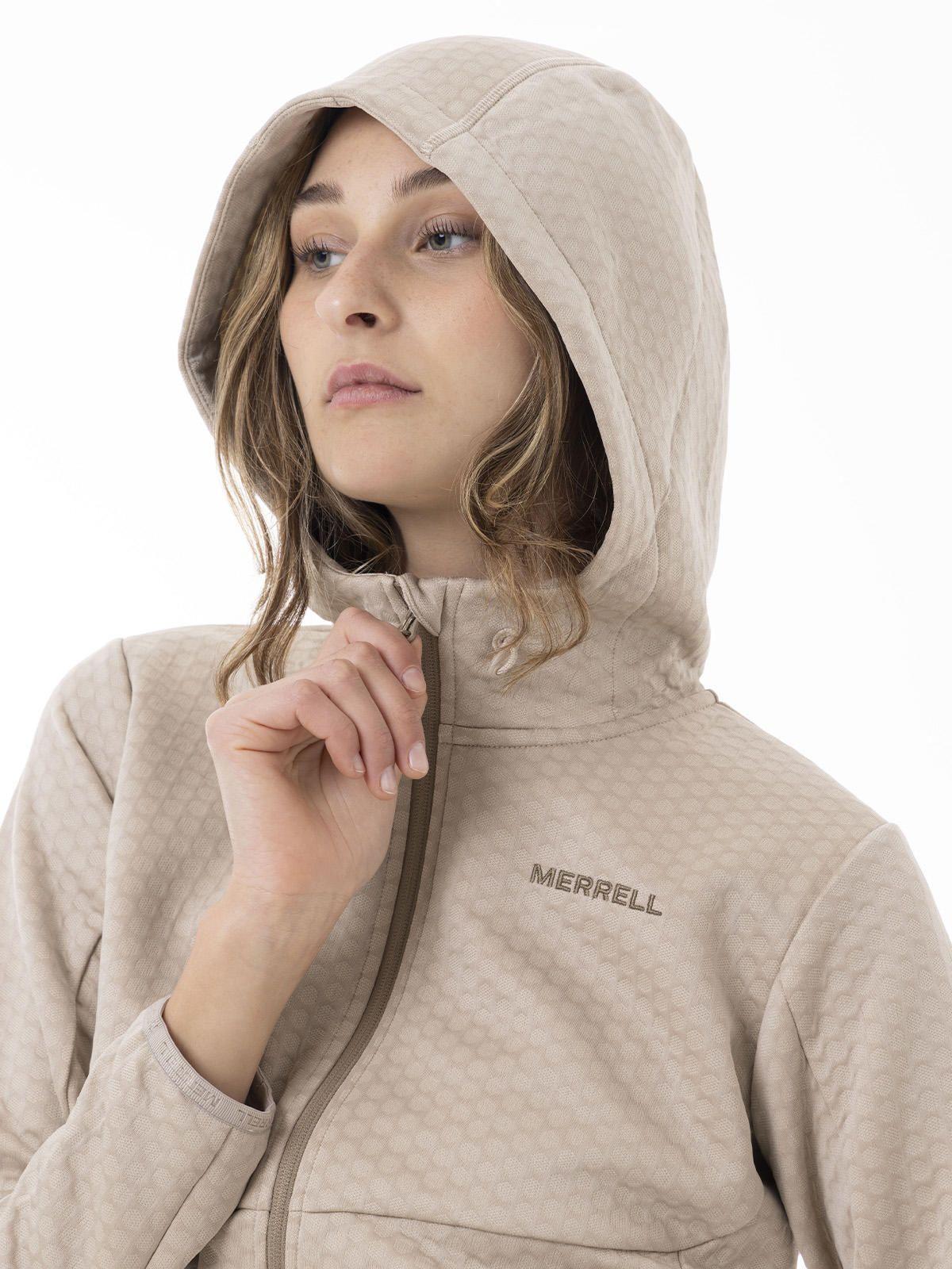 Polerón Mujer Hex Grid Fleece Beige-3