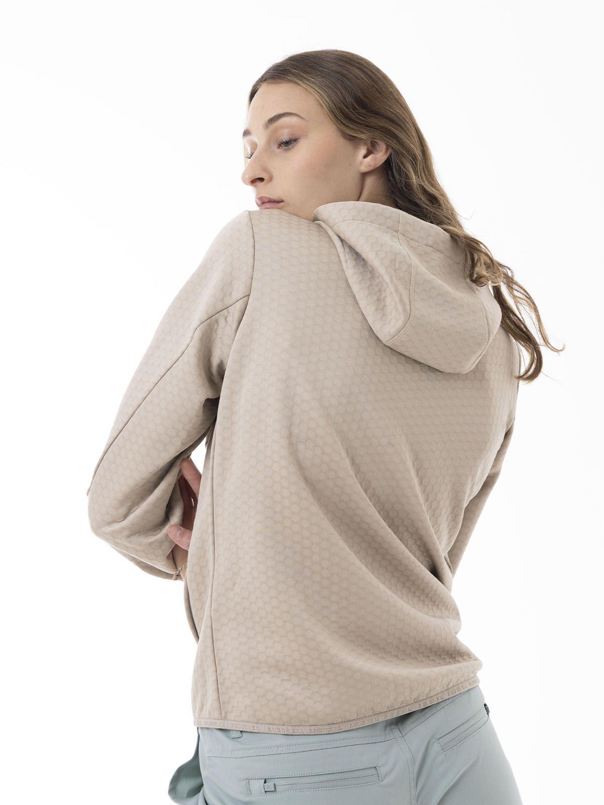Polerón Mujer Hex Grid Fleece Beige-4