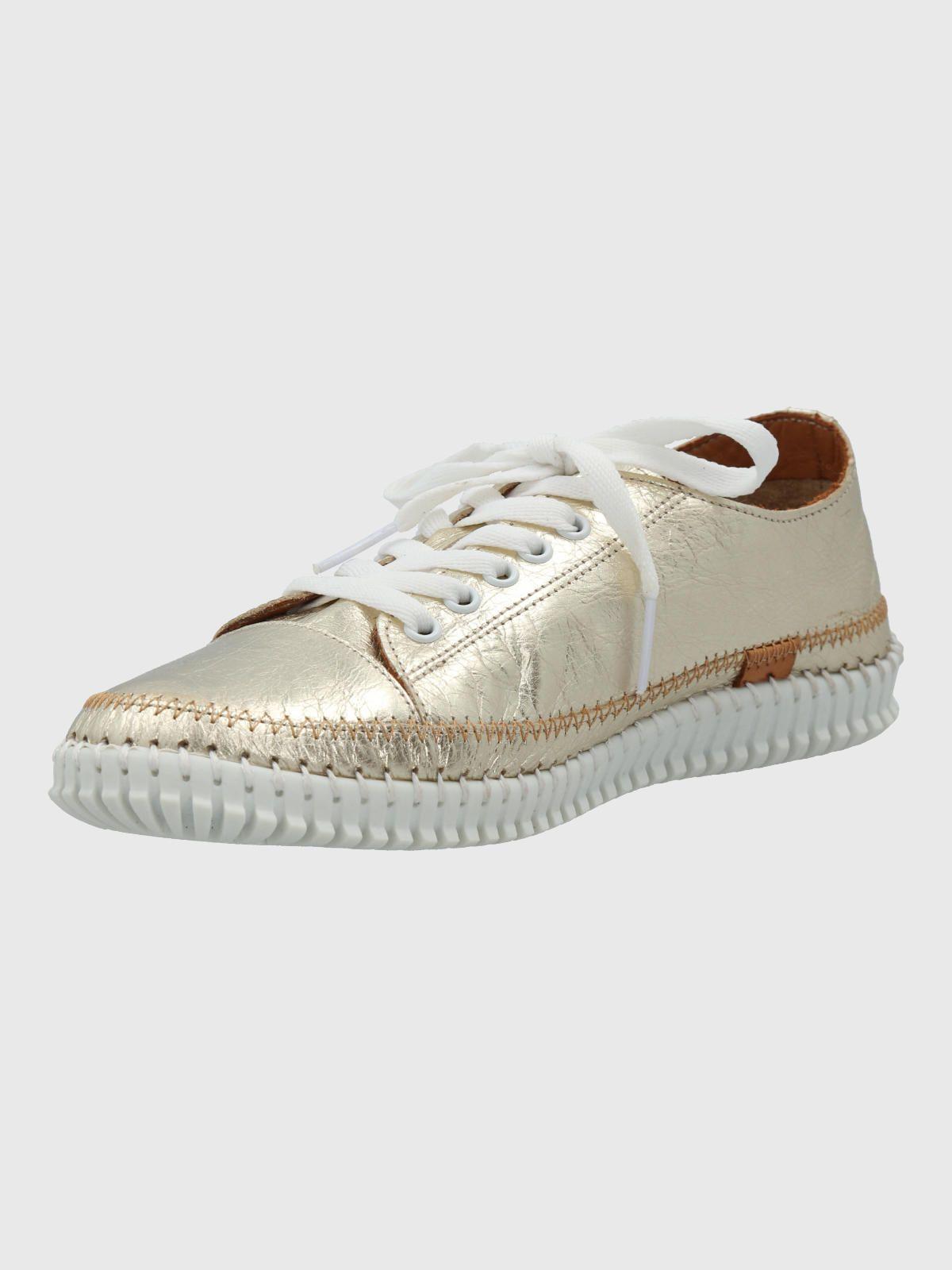 Zapatilla Cuero Mujer Petals Metalizada-4