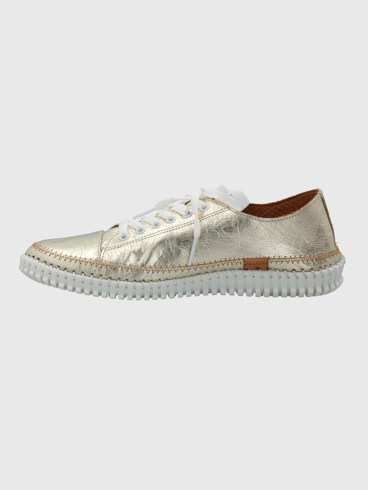 Zapatilla Cuero Mujer Petals Metalizada-5