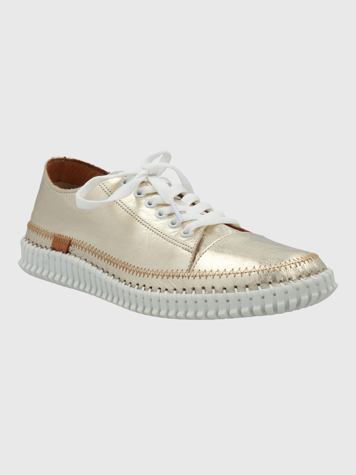 Zapatilla Cuero Mujer Petals Metalizada-0