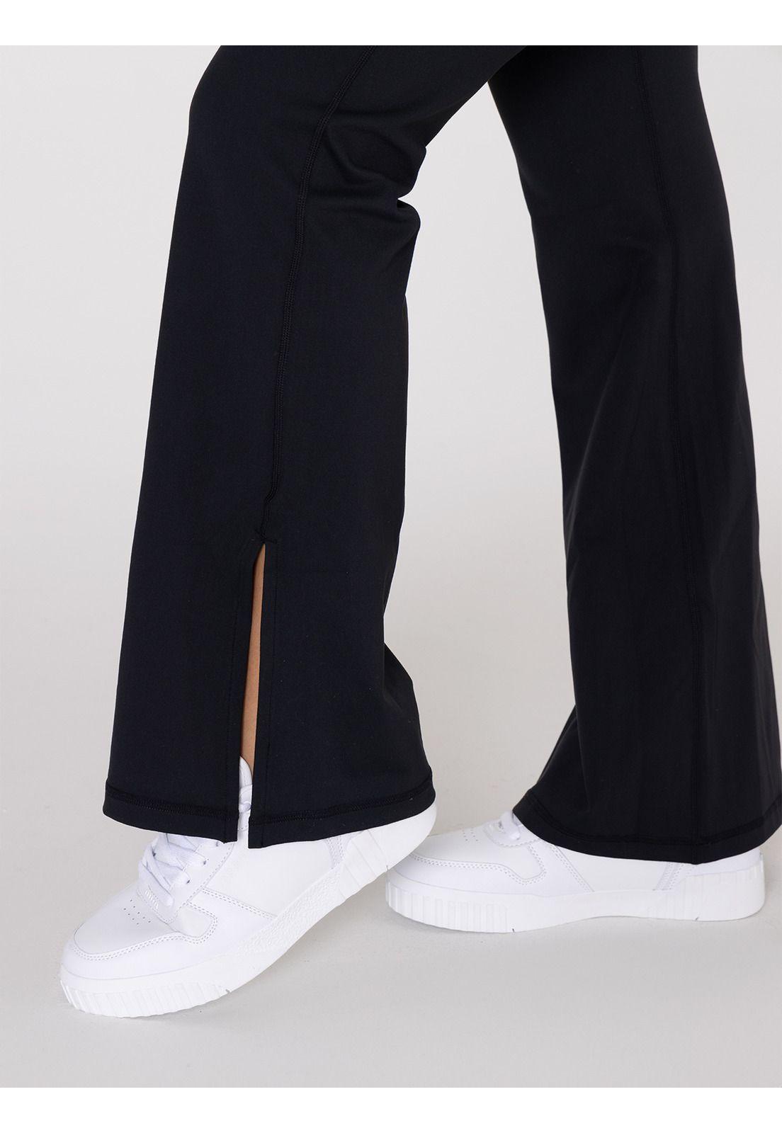 Calza Mujer Split Hem Flare Legg Negra -5