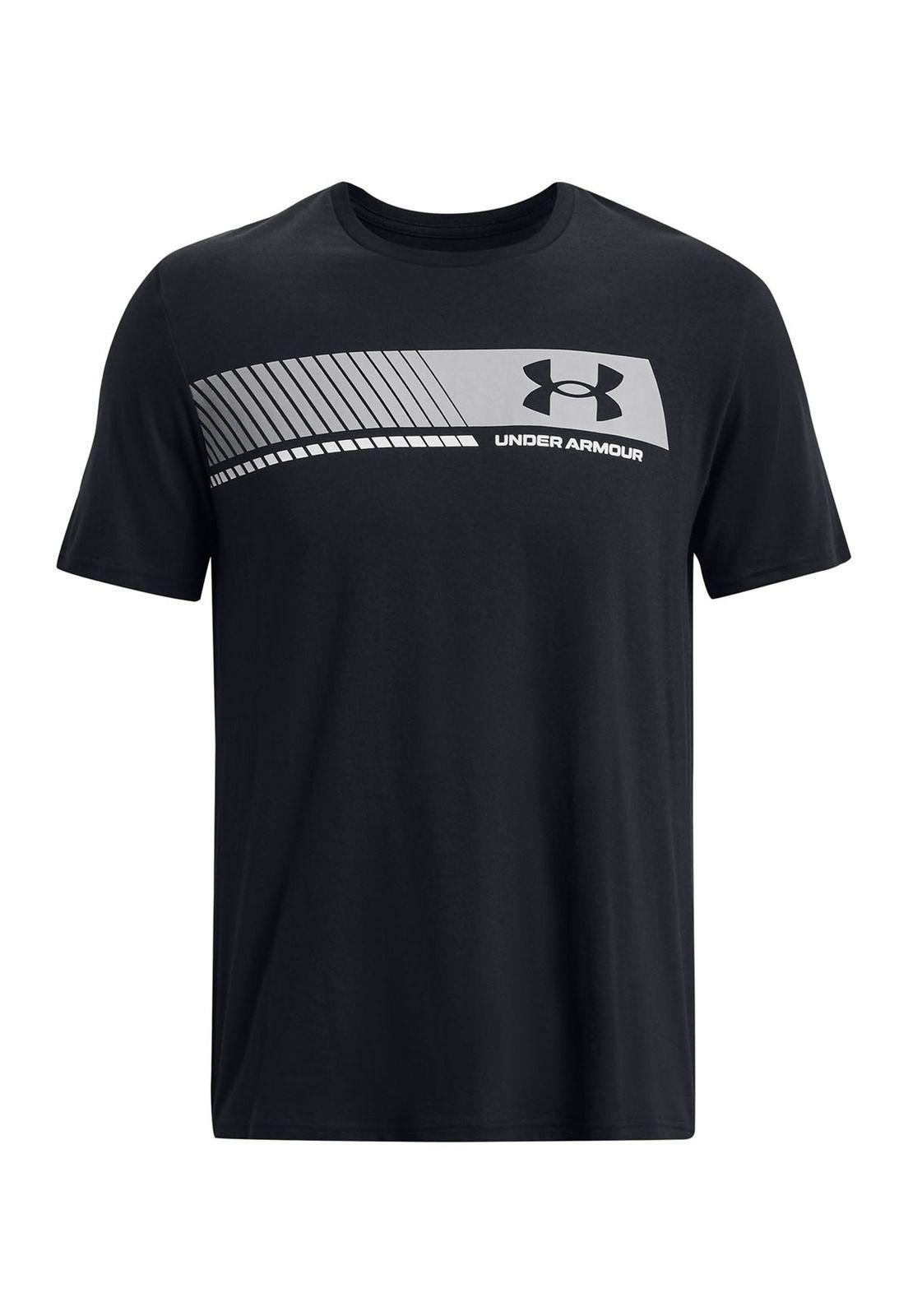 Polera manga corta Stripe hombre Negro-0