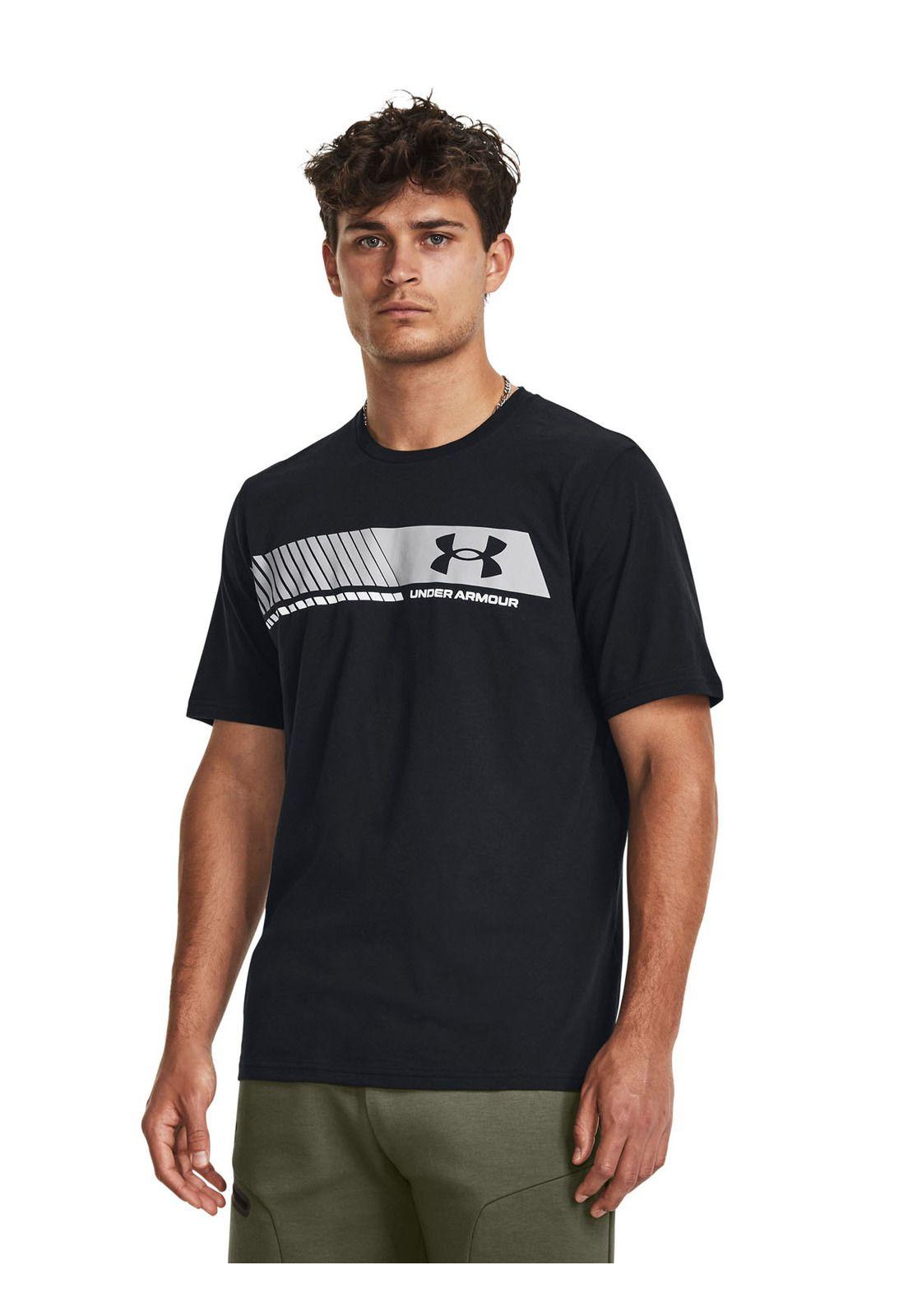 Polera manga corta Stripe hombre Negro-3