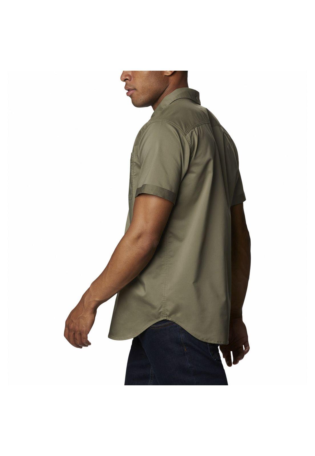 Camisa Hombre Buckhollow Short Verde-1