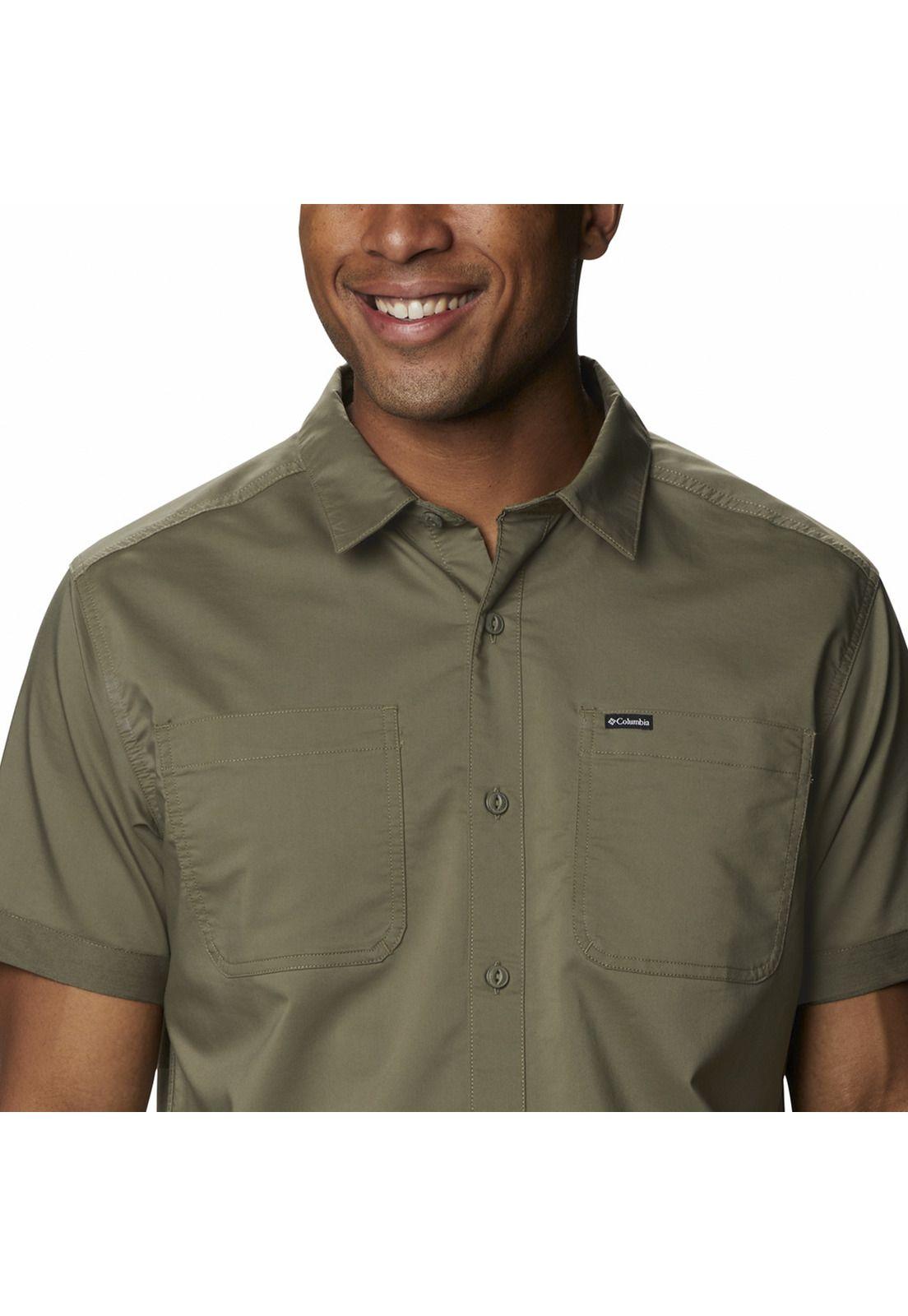 Camisa Hombre Buckhollow Short Verde-3