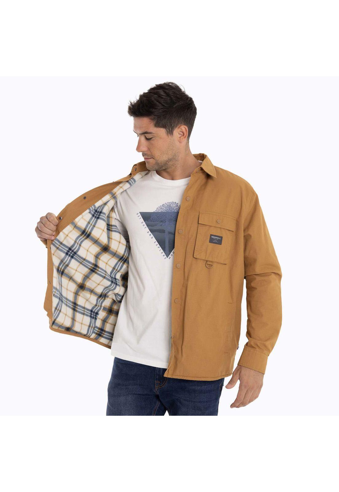 Chaqueta Sobrecamisa Hombre Carson Ov Mostaza Merrell-4
