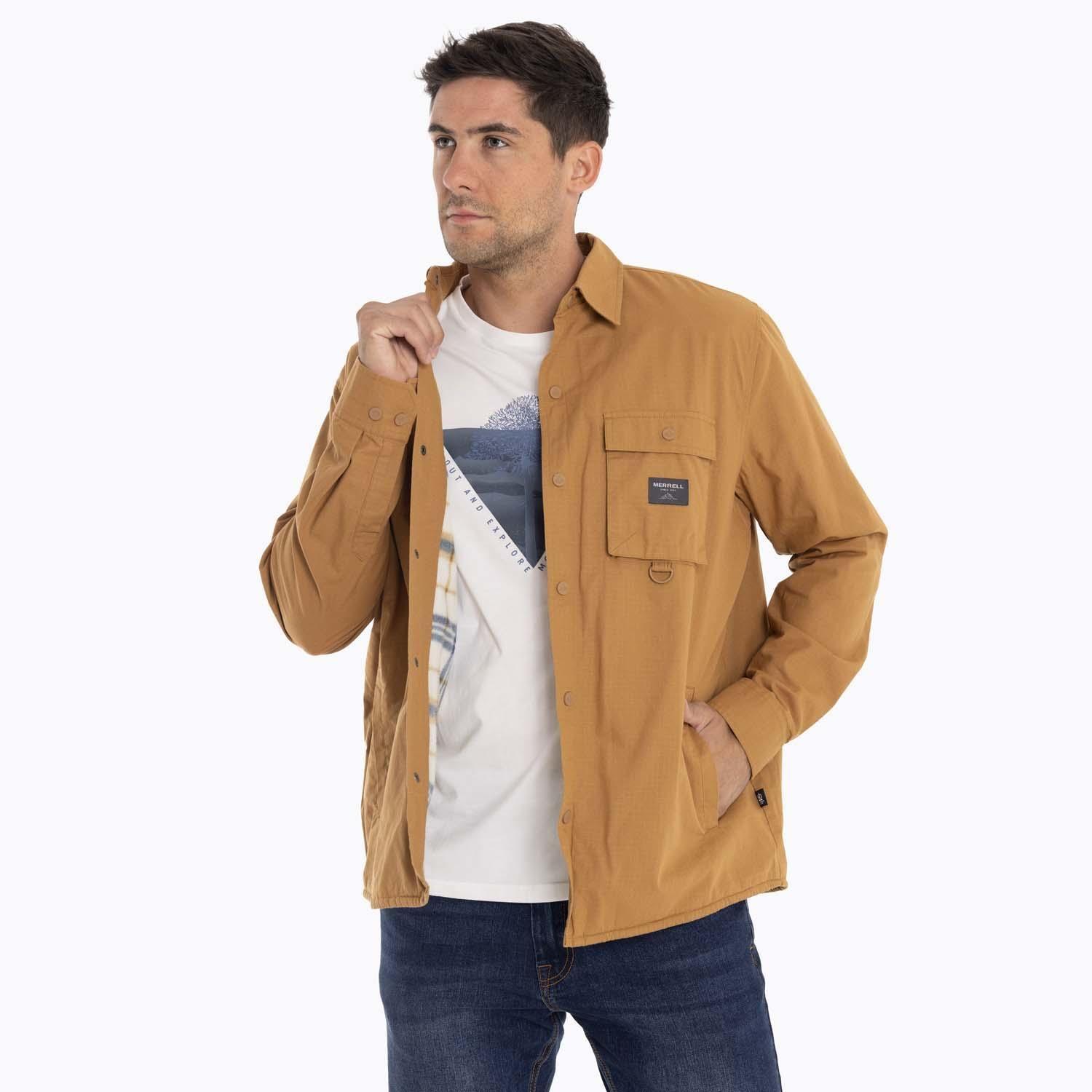 Chaqueta Sobrecamisa Hombre Carson Ov Mostaza Merrell-3