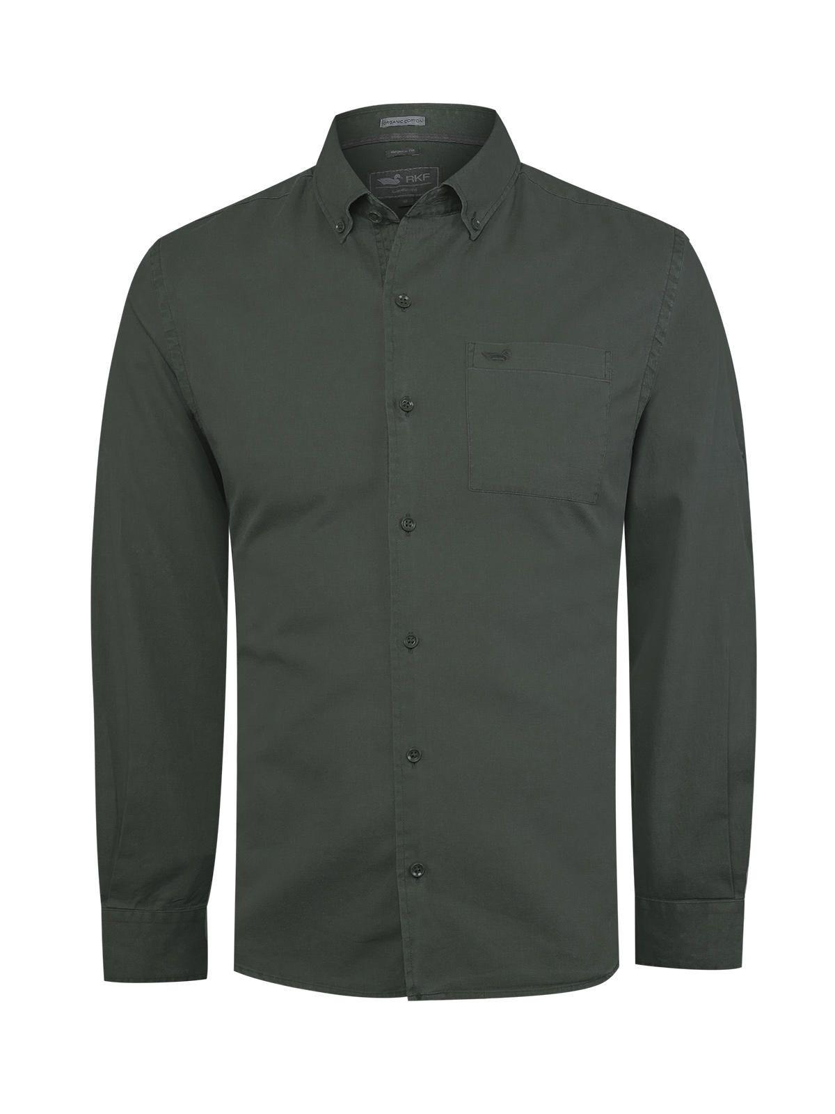 Camisa Algodón Orgánico Hombre Leeds Verde oscuro-0