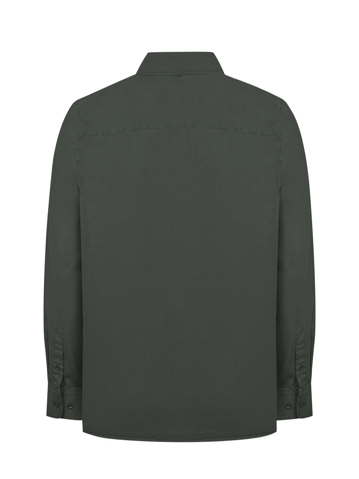 Camisa Algodón Orgánico Hombre Leeds Verde oscuro-1