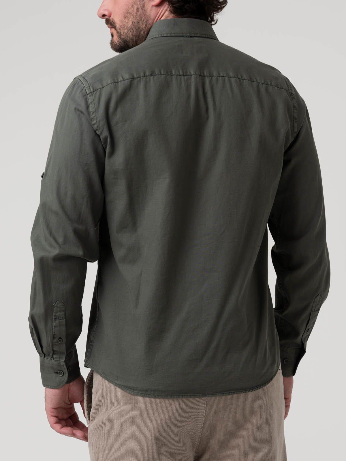 Camisa Algodón Orgánico Hombre Leeds Verde oscuro-5