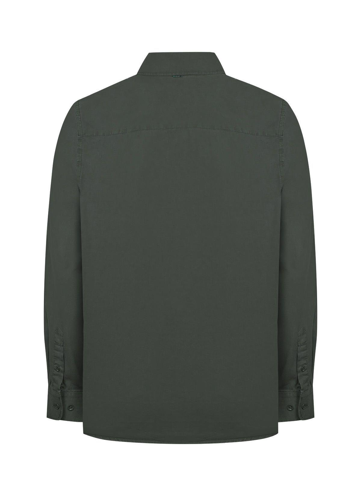 Camisa Algodón Orgánico Hombre Leeds Verde oscuro-1