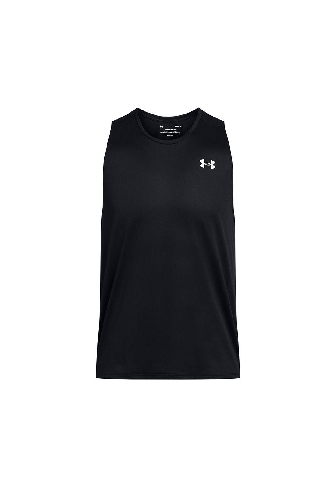 Polera sin mangas UA Tech hombre Negro-0