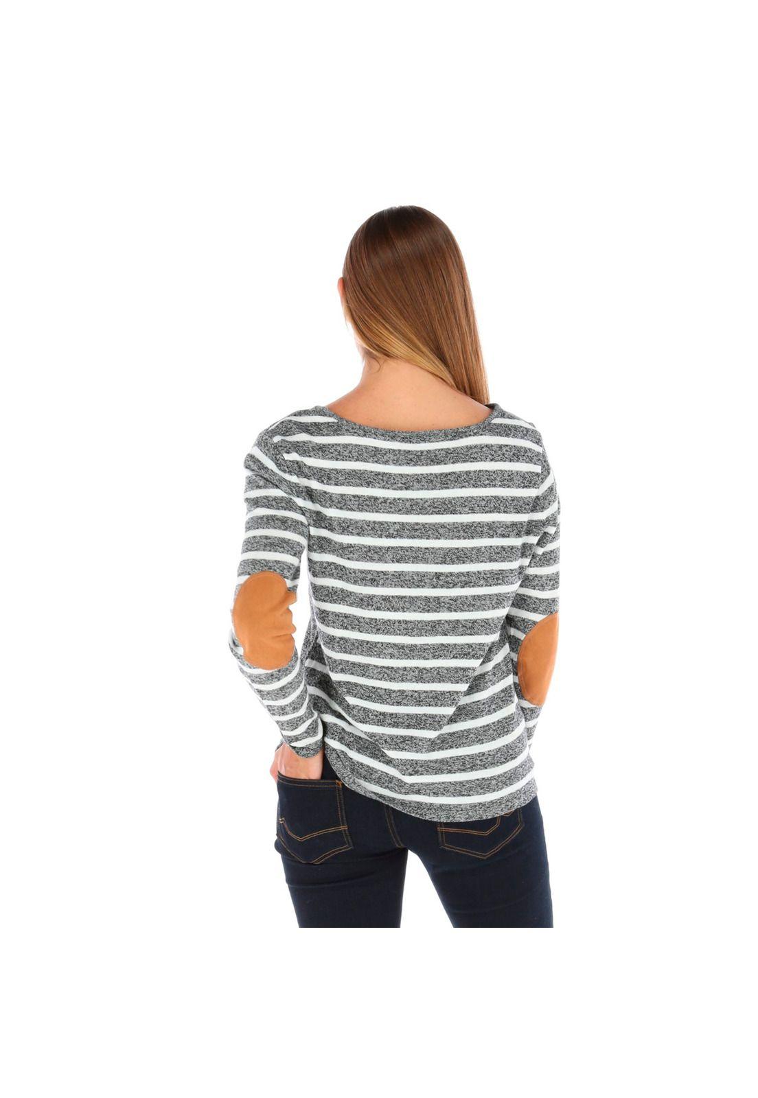 SWEATER MUJER L/S KNIT TOP GRIS-3