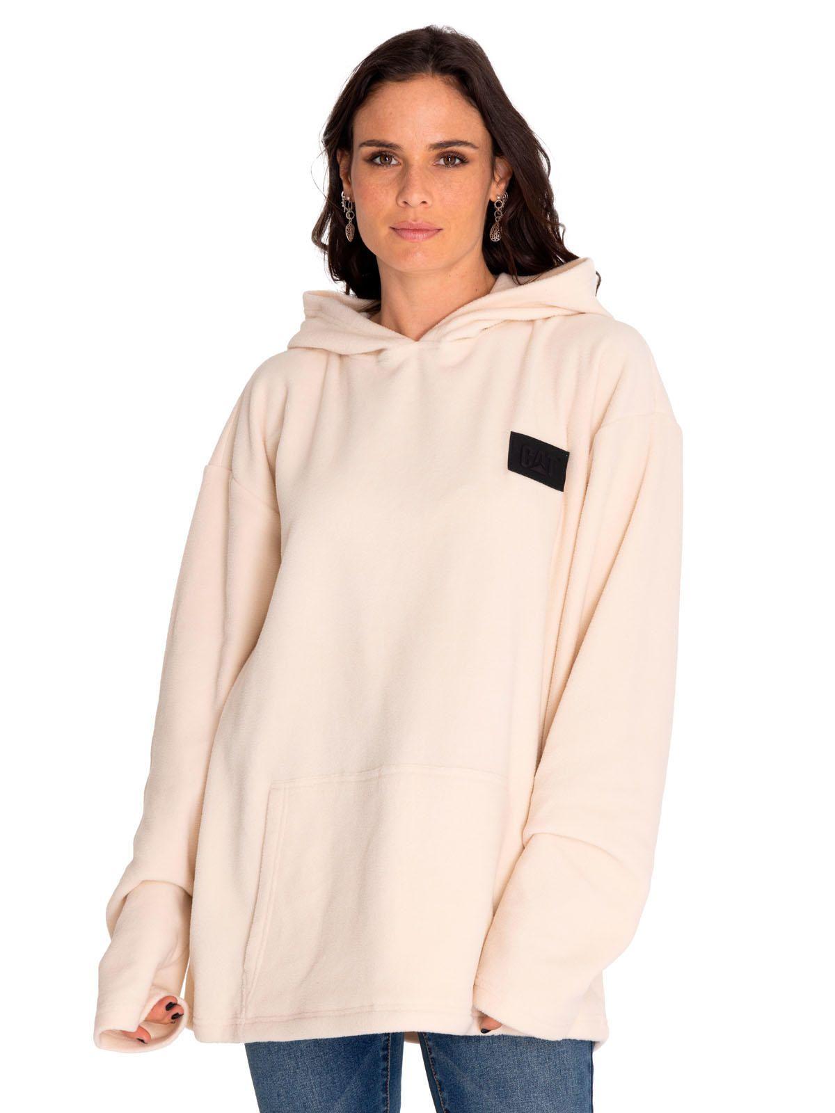 Polerón Unisex Microfleece Pullover Hoodie Beige-5