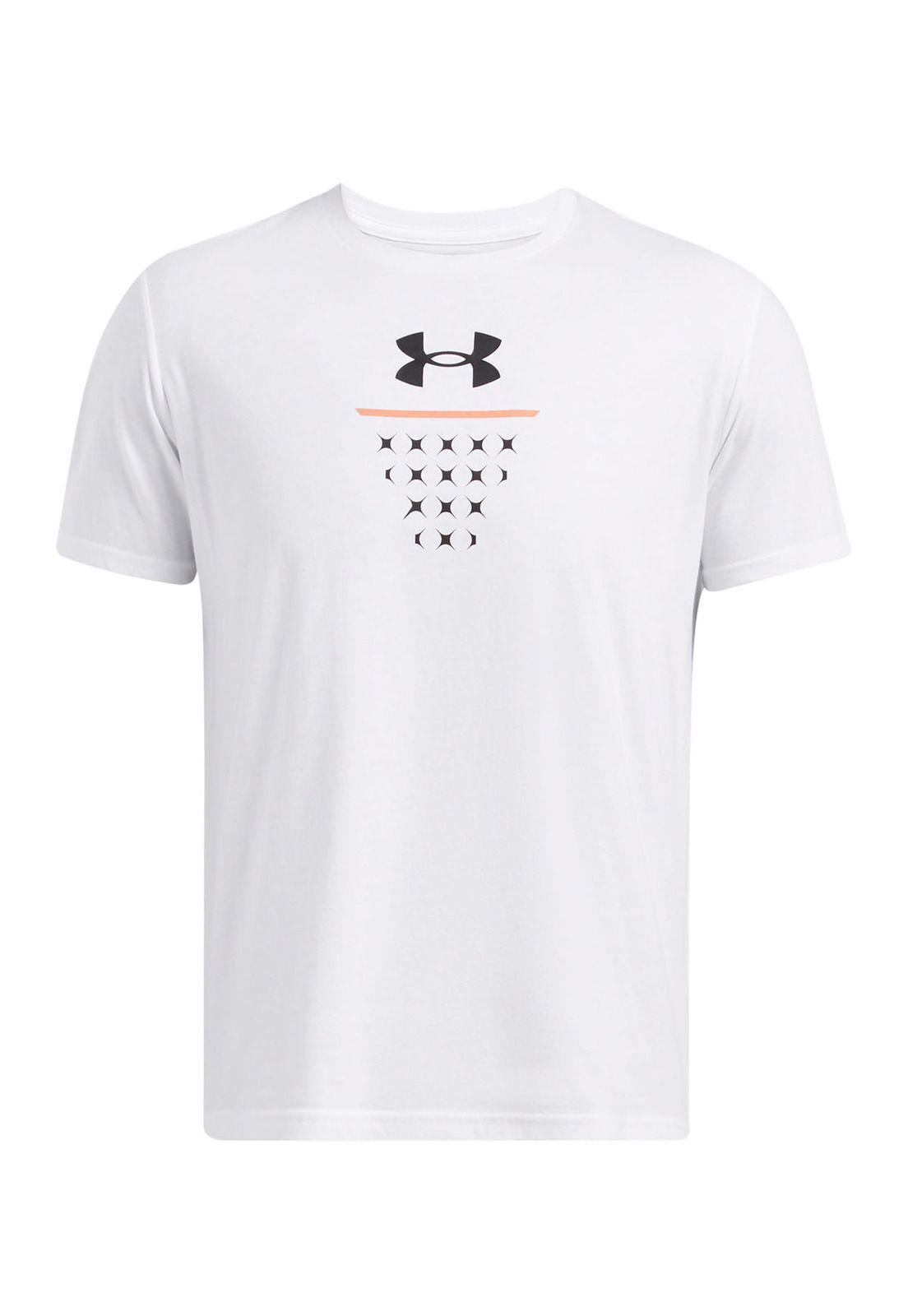 Polera manga corta Bsketball hombre Blanco-0