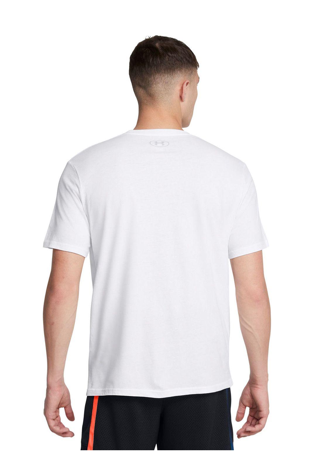 Polera manga corta Bsketball hombre Blanco-4