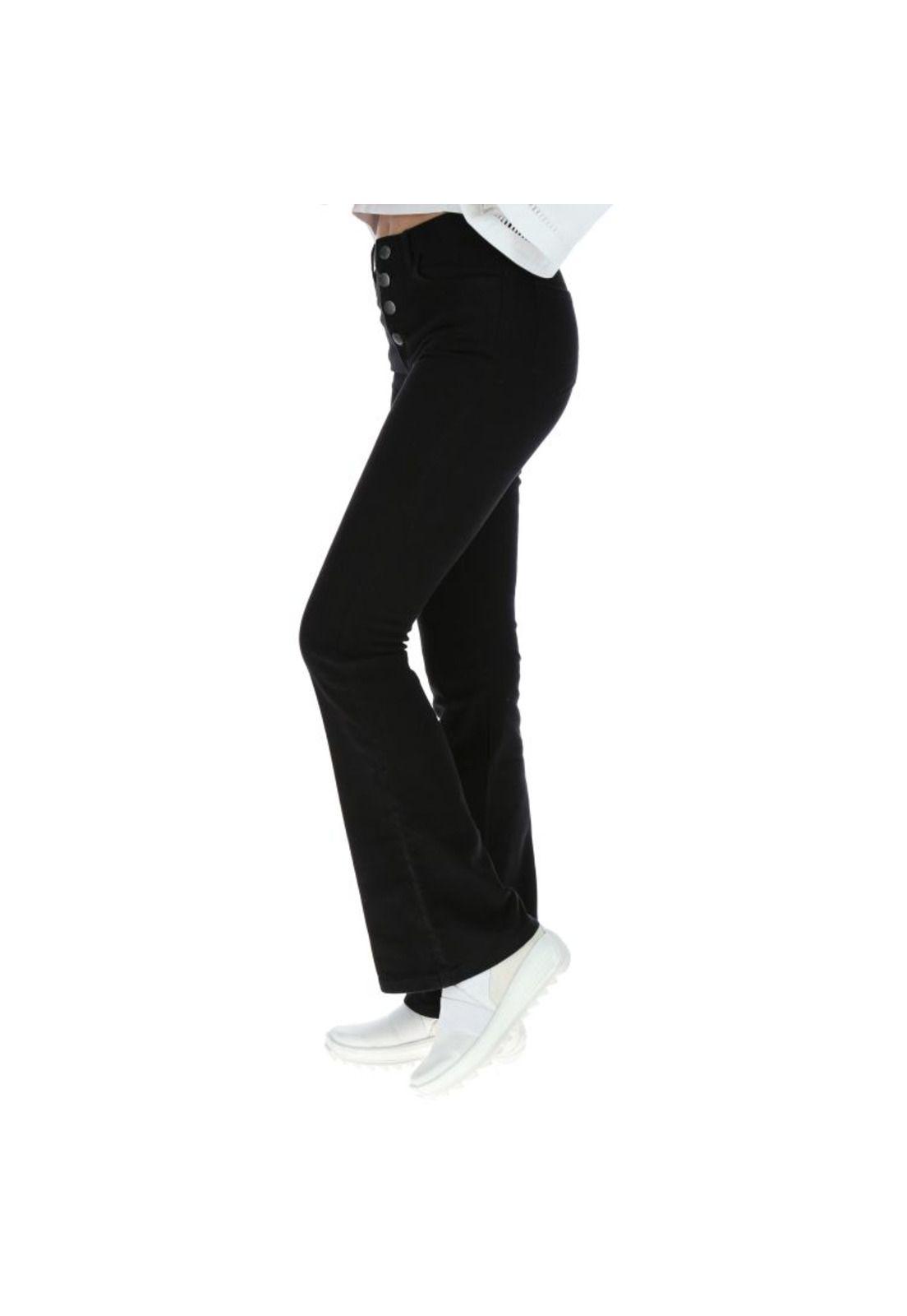 Jeans Mujer High Waist Flare Negro-1