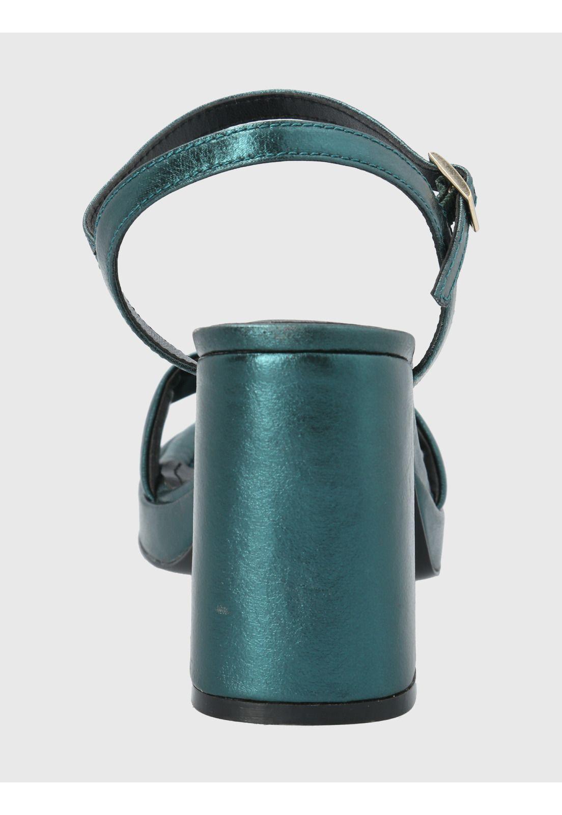 Sandalia Verde Esmeralda Mujer Cesena -5