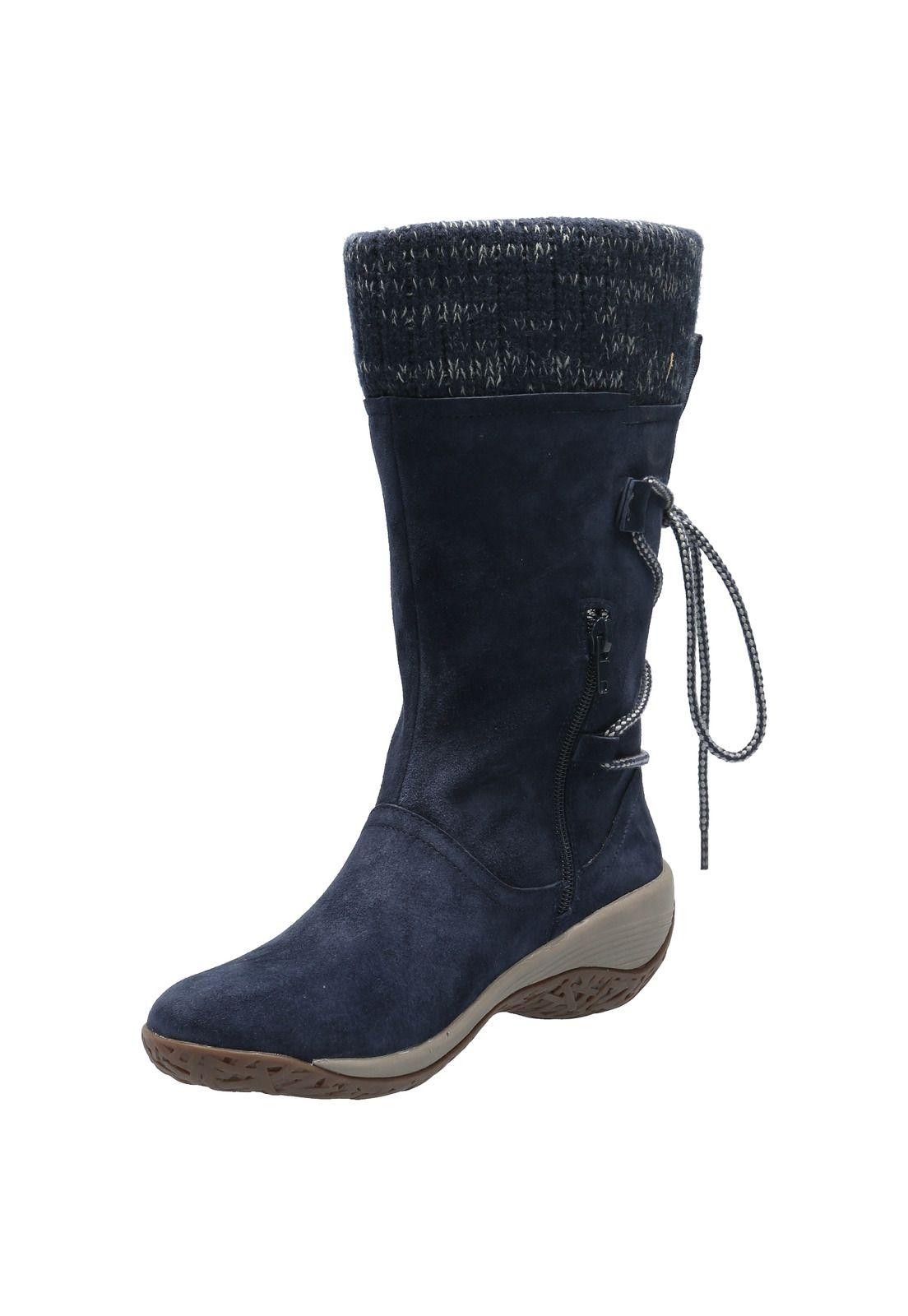 Bota Cuero Mujer Nasser Azul-4