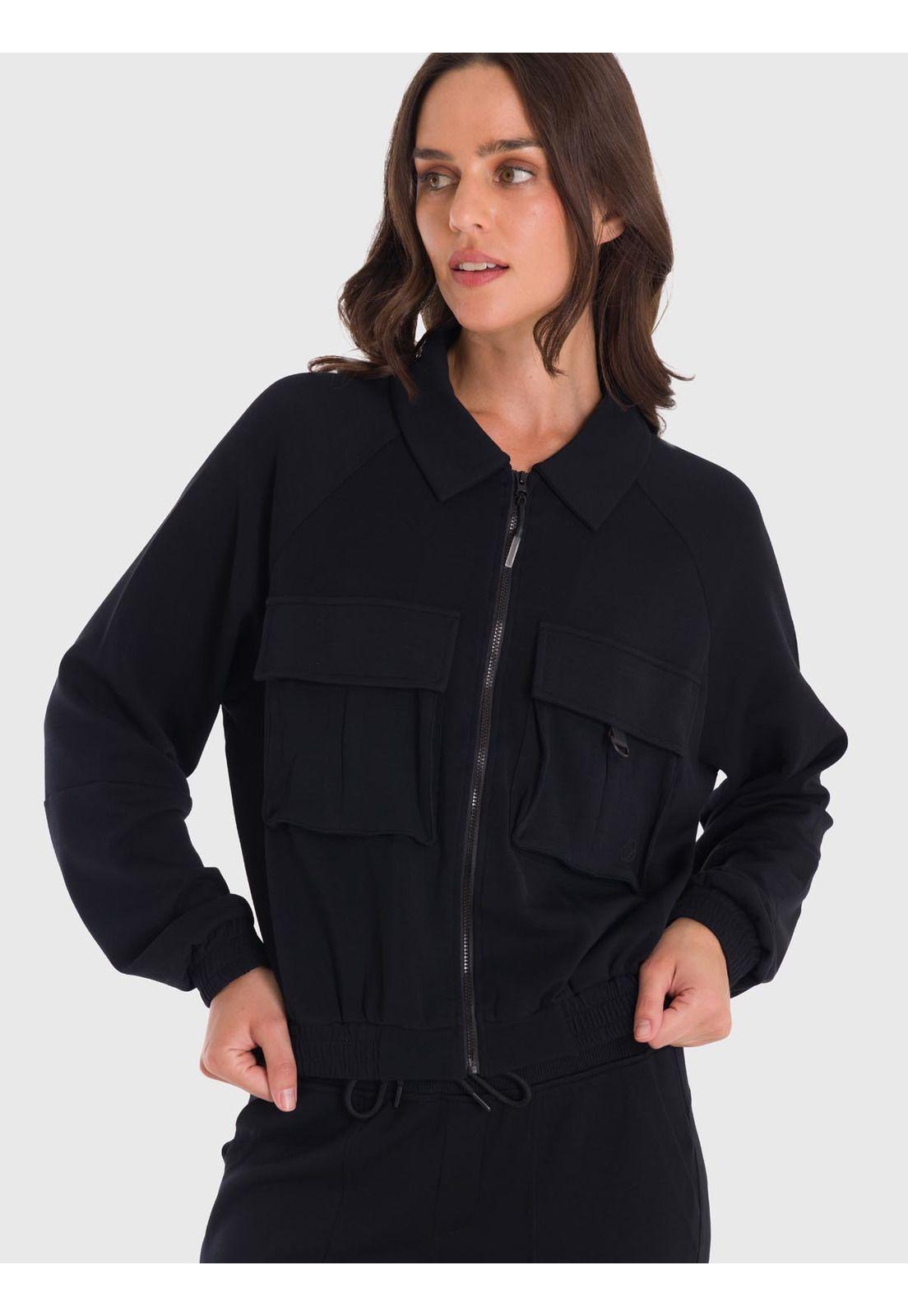 Polerón Mujer Modal Full Zipper Negro-0
