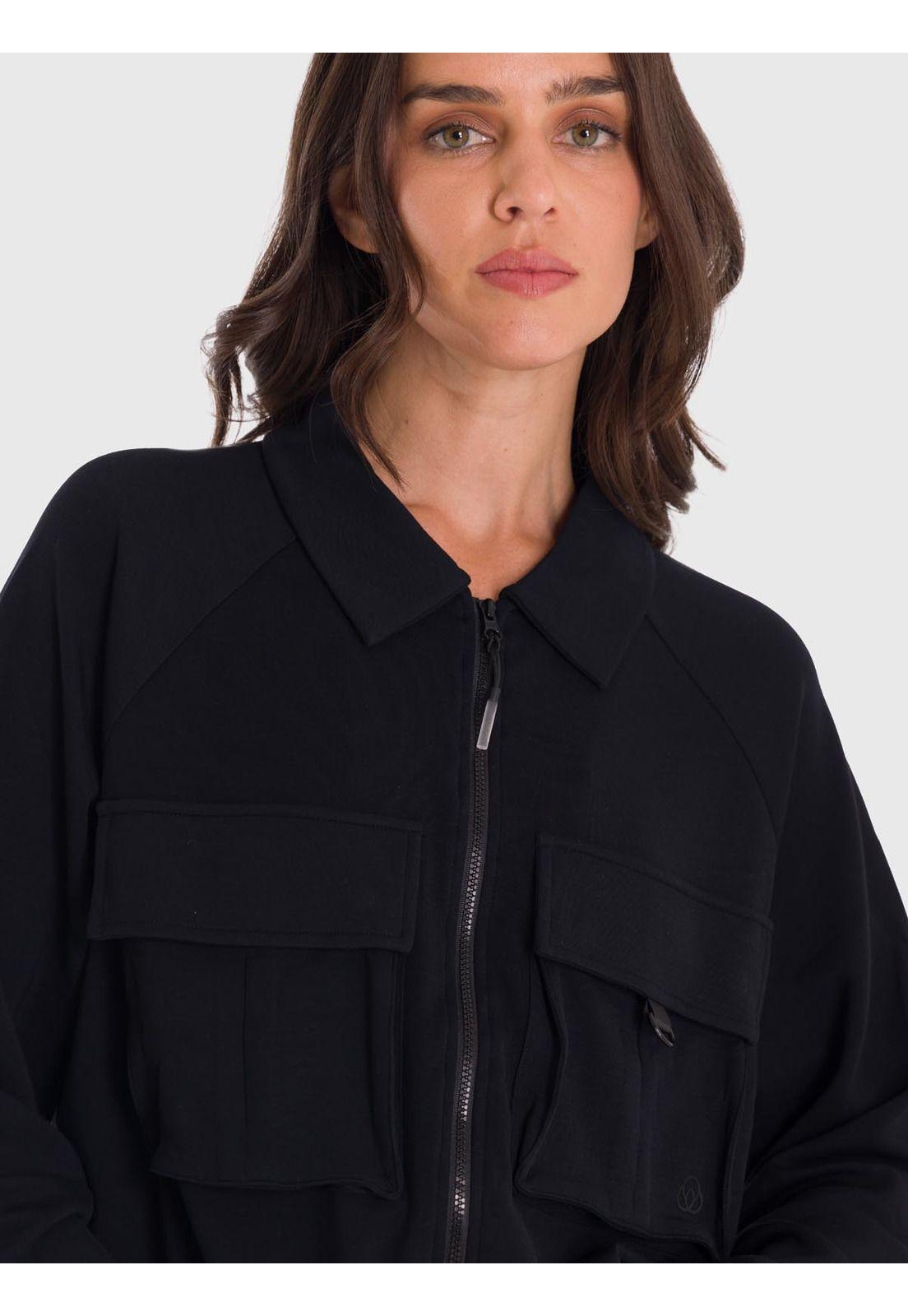 Polerón Mujer Modal Full Zipper Negro-5