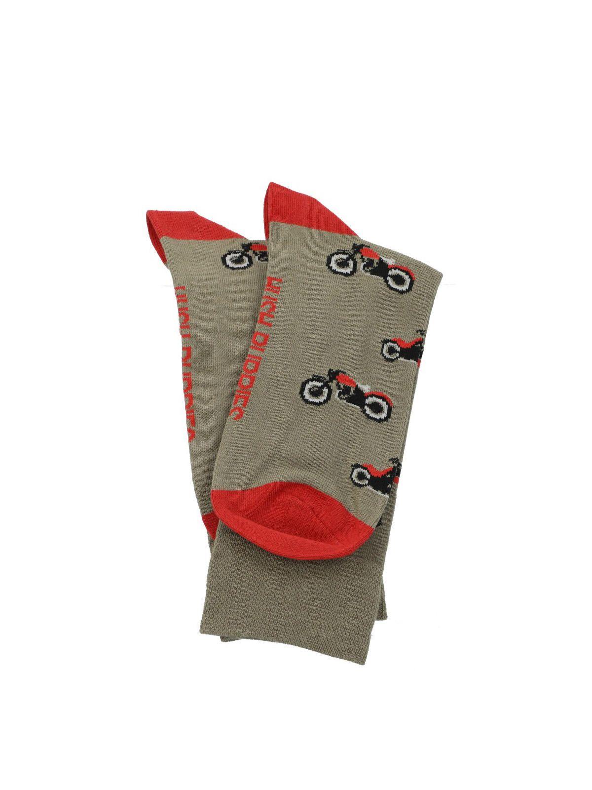 Calcetín Algodón Hombre C Cuff Moto Verde-2