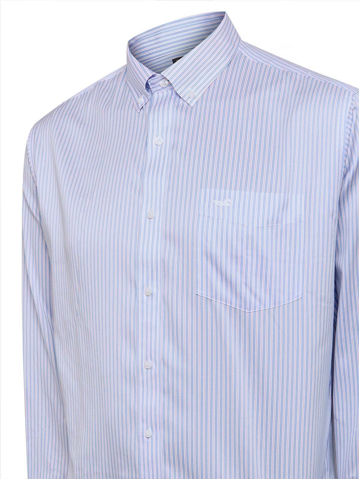 Camisa Libre de Arrugas Blanco Hombre Algodón-4