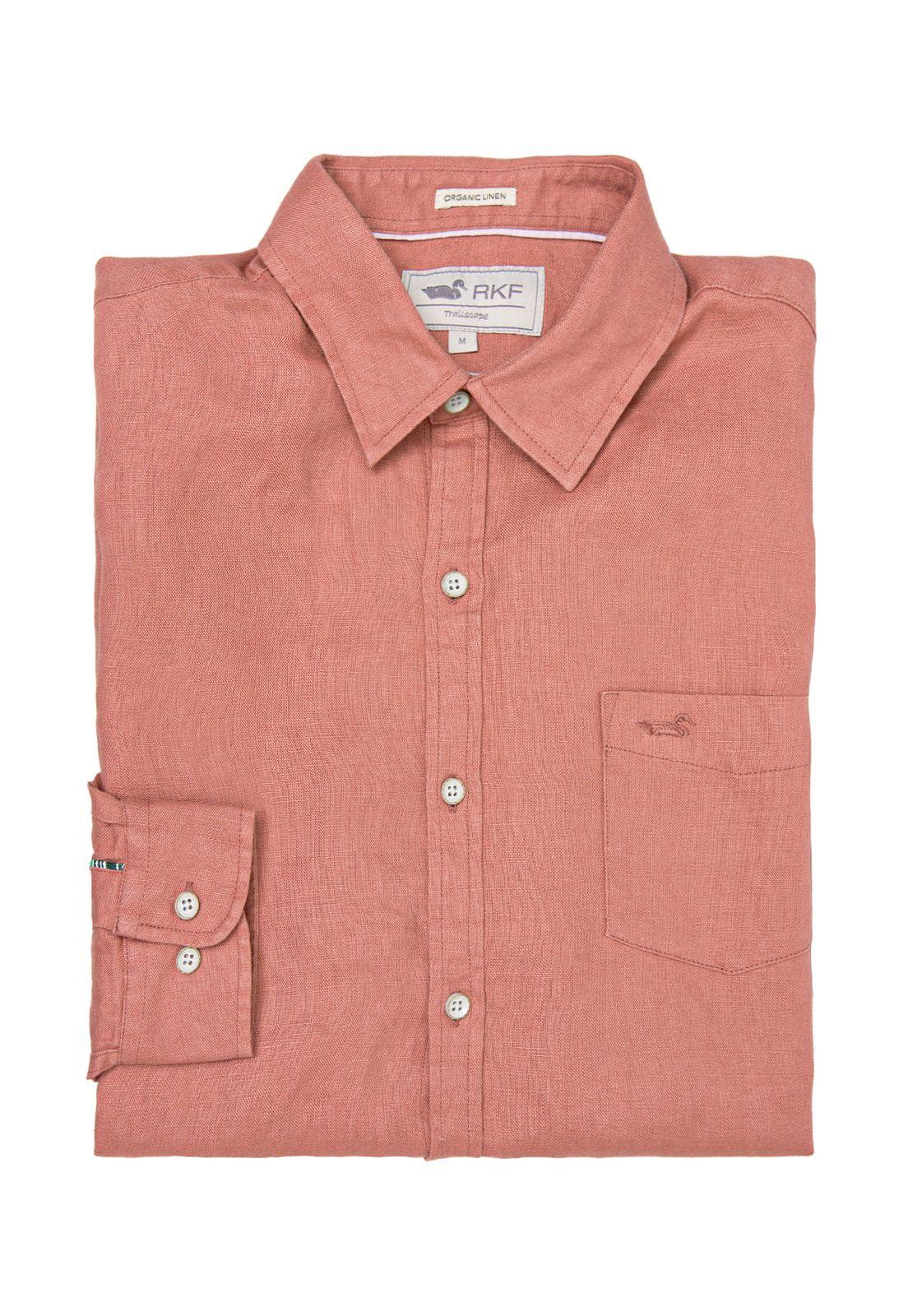 Camisa M/L Hombre Linen Rosado-3