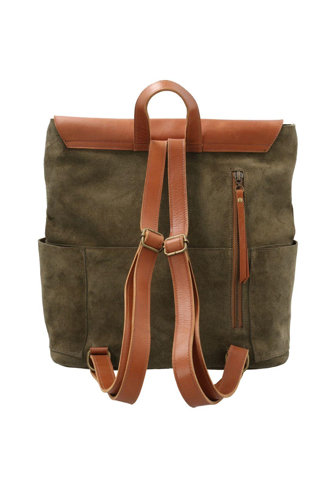 Mochila Cuero Mujer Bryce Back Verde-2