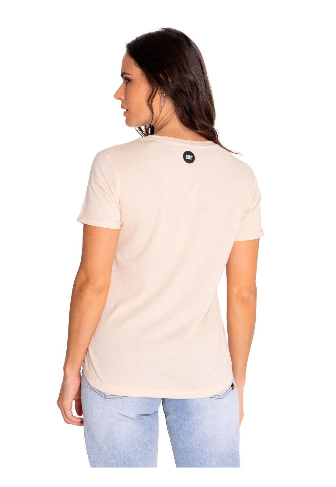 Polera Manga Corta Mujer Novelty Droptail Beige-3