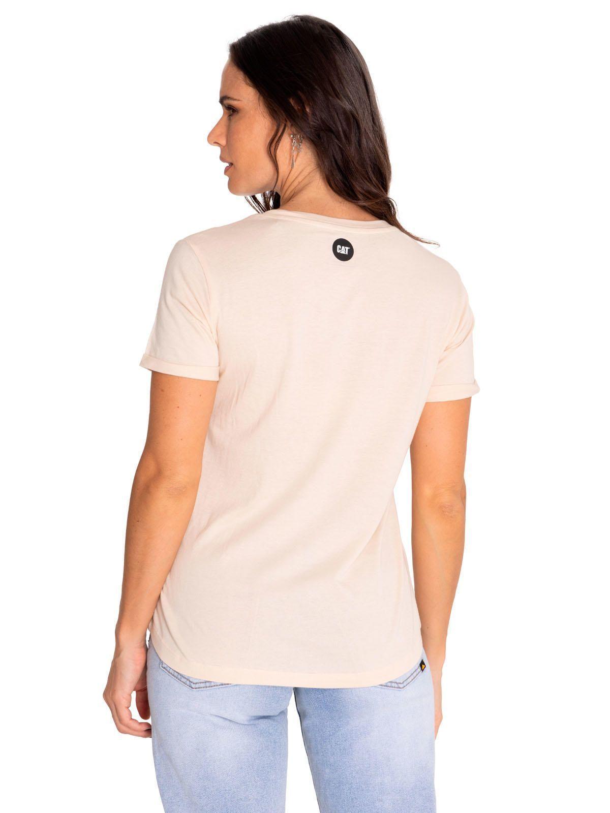 Polera Manga Corta Mujer Novelty Droptail Beige-3