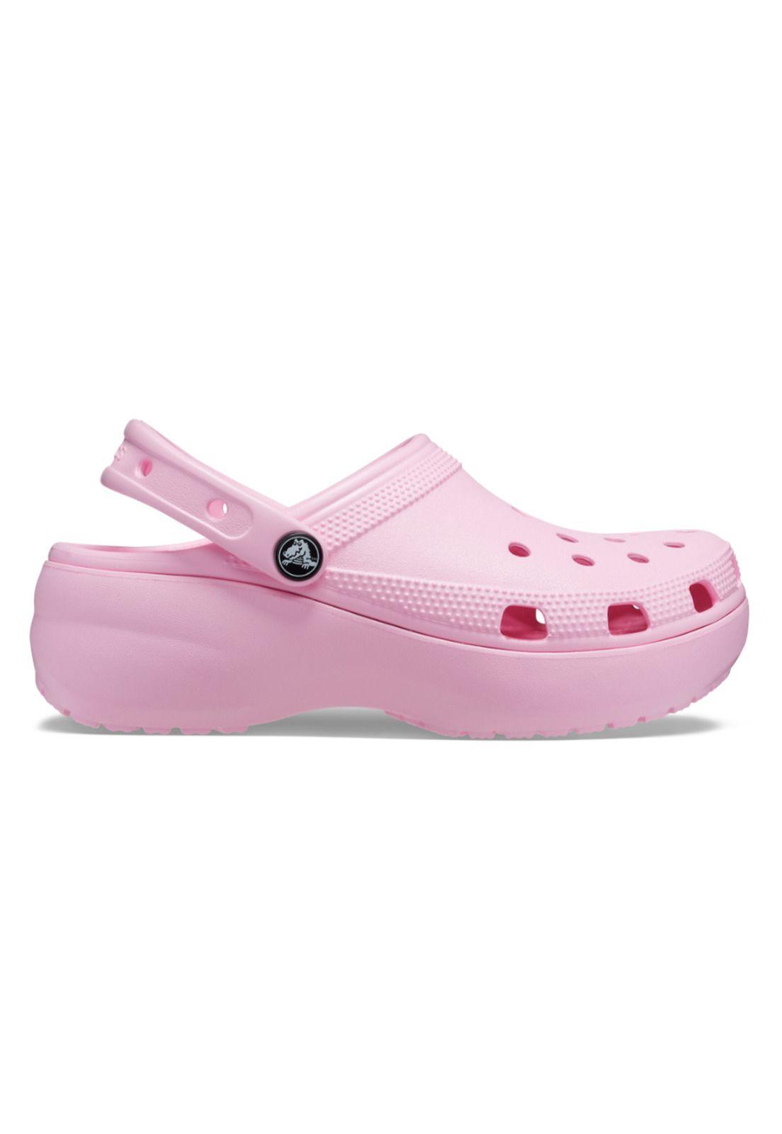 Zueco Crocs Plataforma Mujer Classic Ptfm Clog Rosa-0