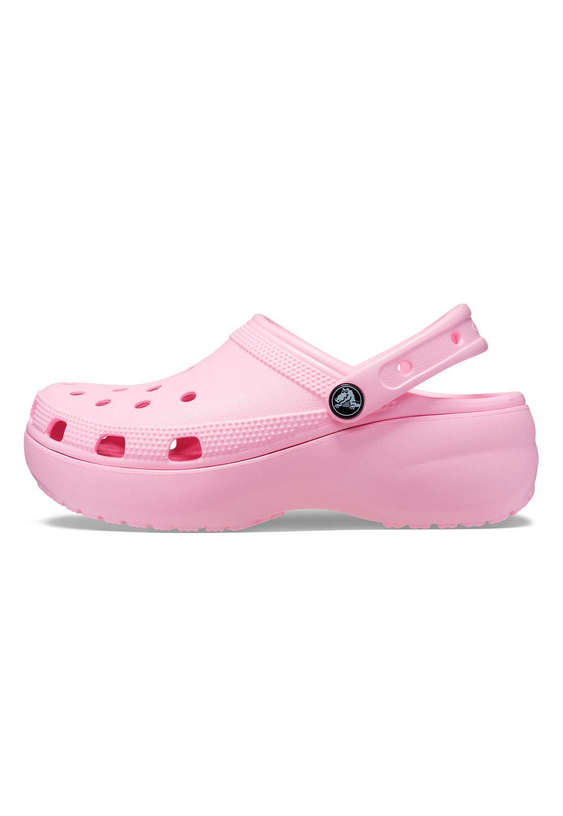 Zueco Crocs Plataforma Mujer Classic Ptfm Clog Rosa-1